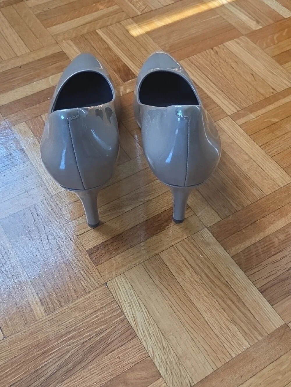 Rockport Taupe Patent Pointed-Toe Heels